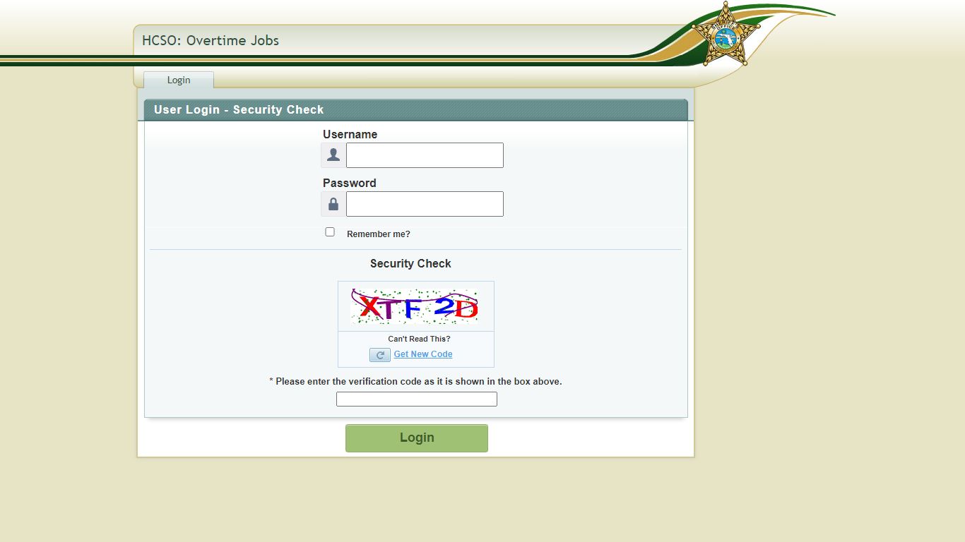 User Login | HCSO Overtime Job